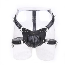 real leather male chastity panty